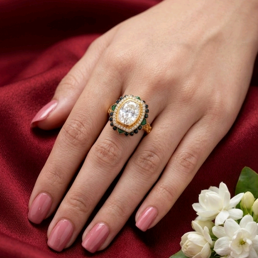 Moissanite Cocktail Ring 