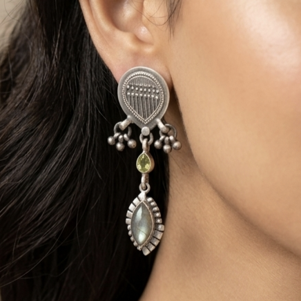 Labradorite Silver Earrings 