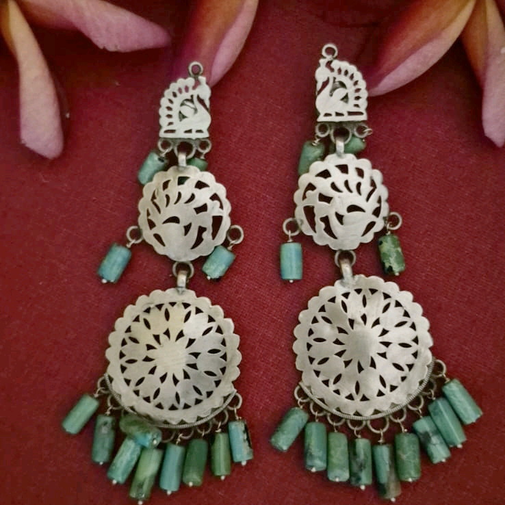 Jodhpuri Filigree Silver Danglers 