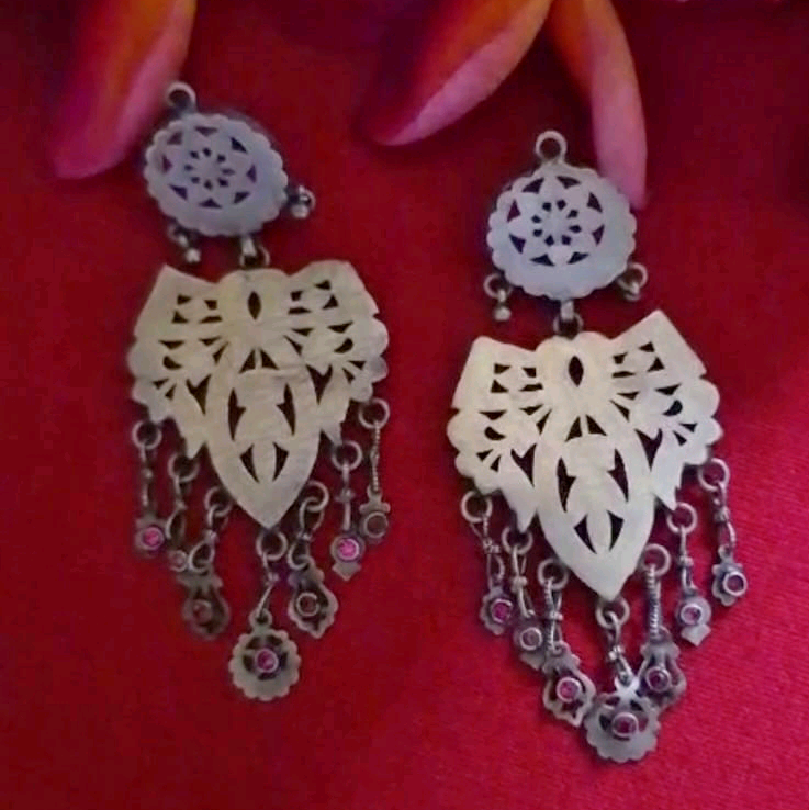 Traditional Maharashtrian Mayuri Silver Earrings 