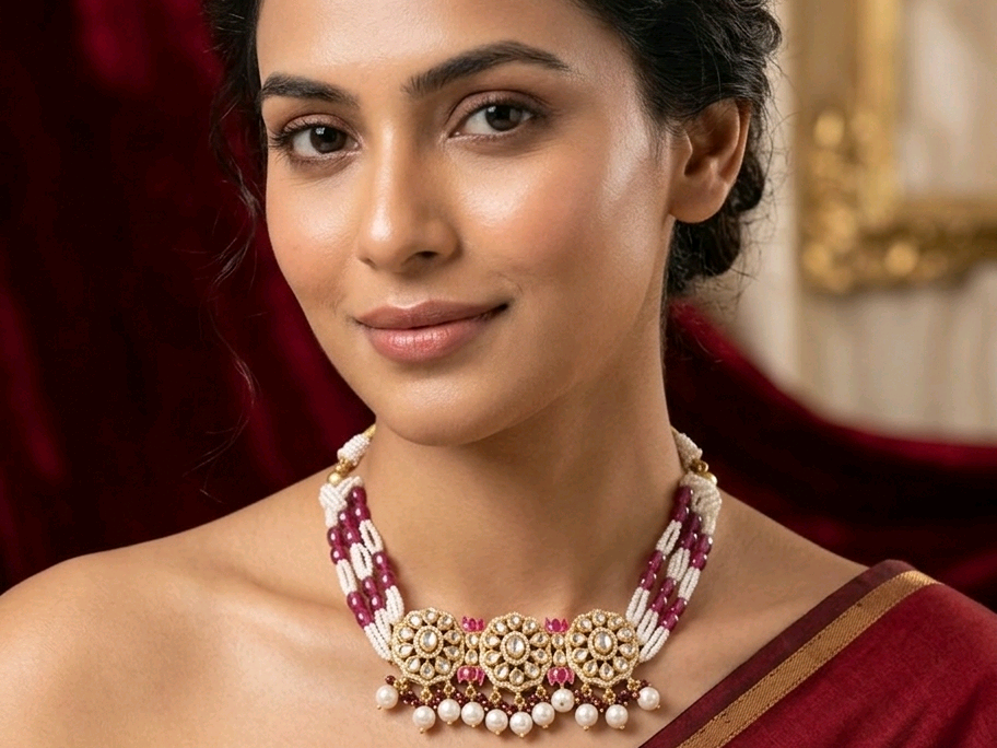 Moissanite Lotus Choker Set