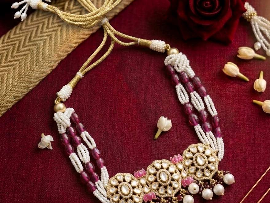 Moissanite Lotus Choker Set