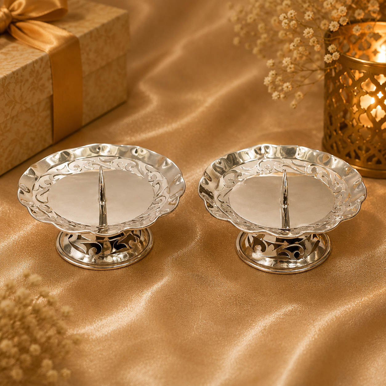 Silver Candle Stands
