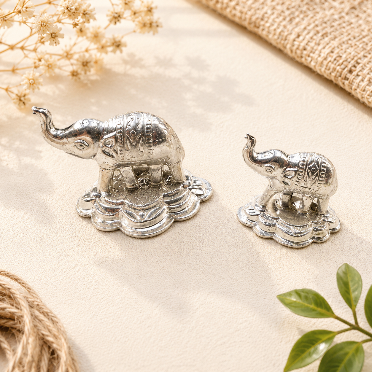 silver elephant hathi
