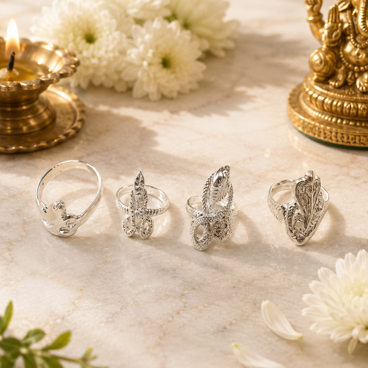 Silver snake rings