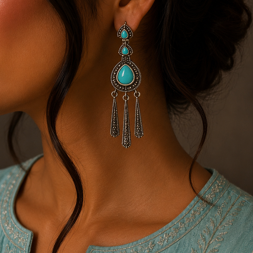 Iconic Oxidised Earring