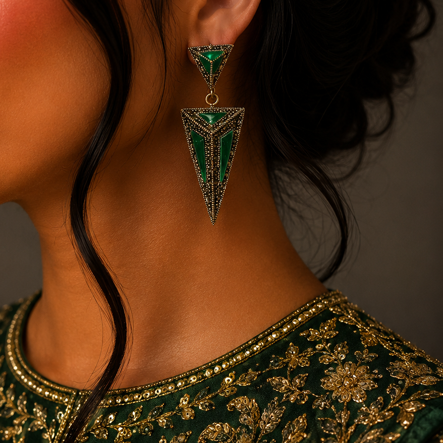 Iconic Oxidised Earring