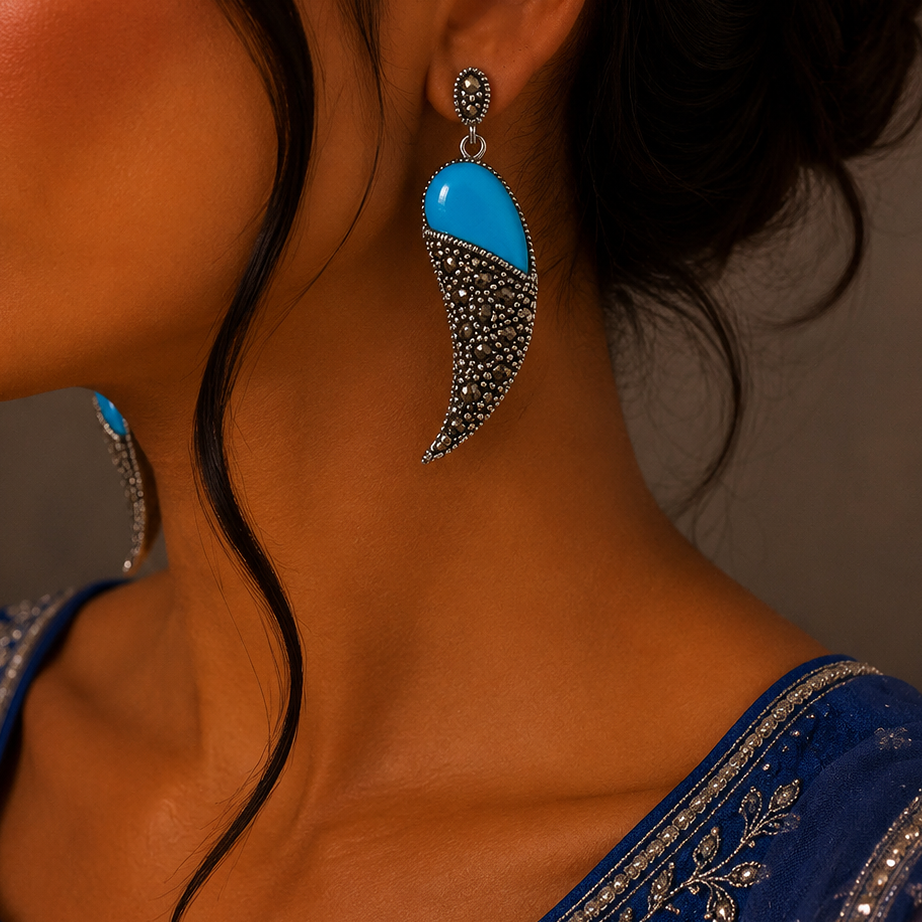 Iconic Oxidised Earring