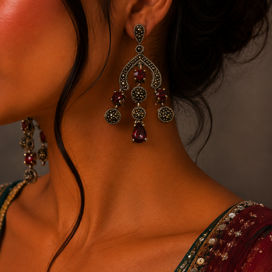 Iconic Oxidised Earring