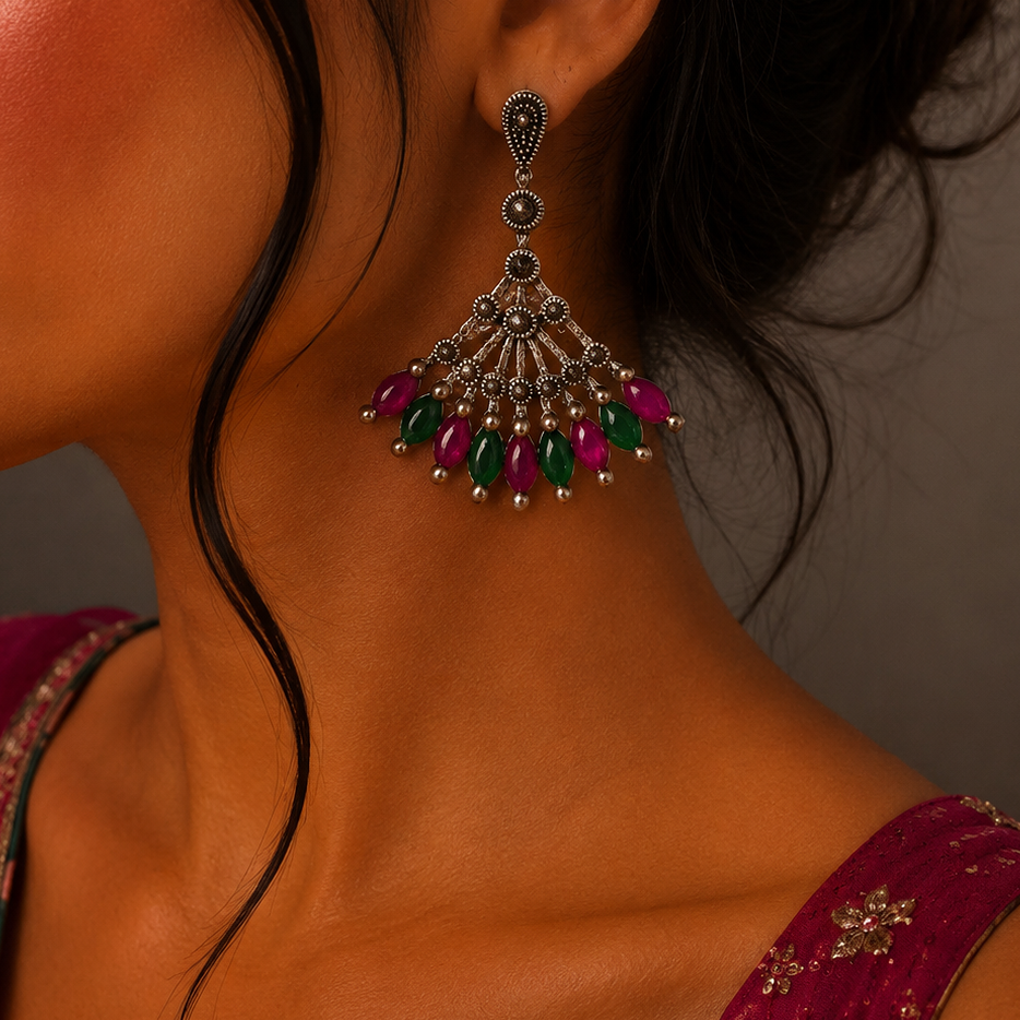 Iconic Oxidised Earring