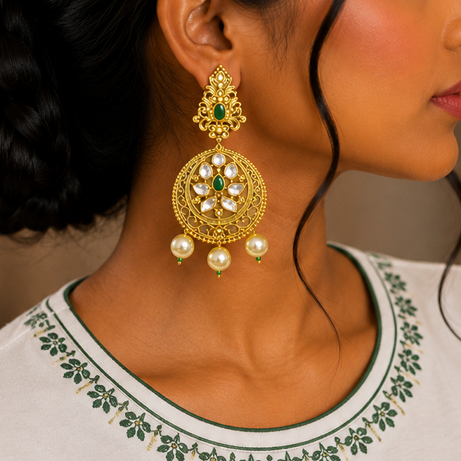 Antique Kundan Earring
