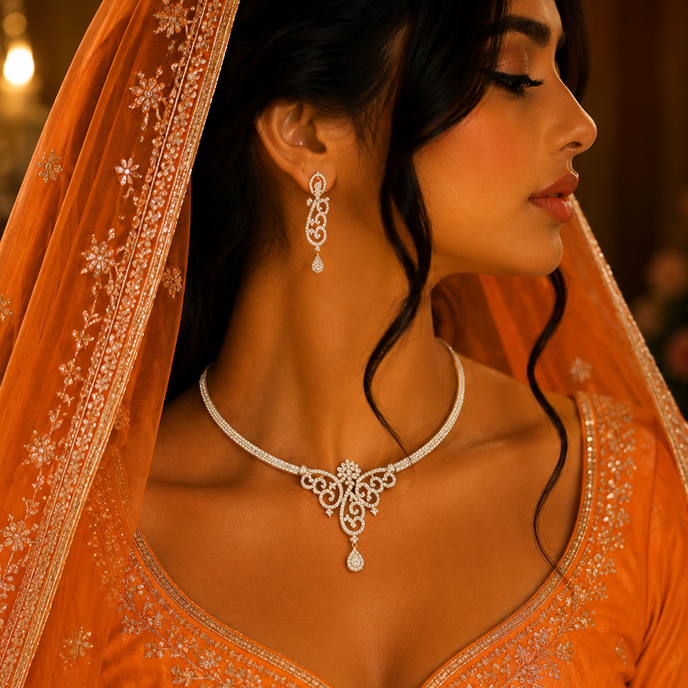 Iconic Diamond Look Necklace Set