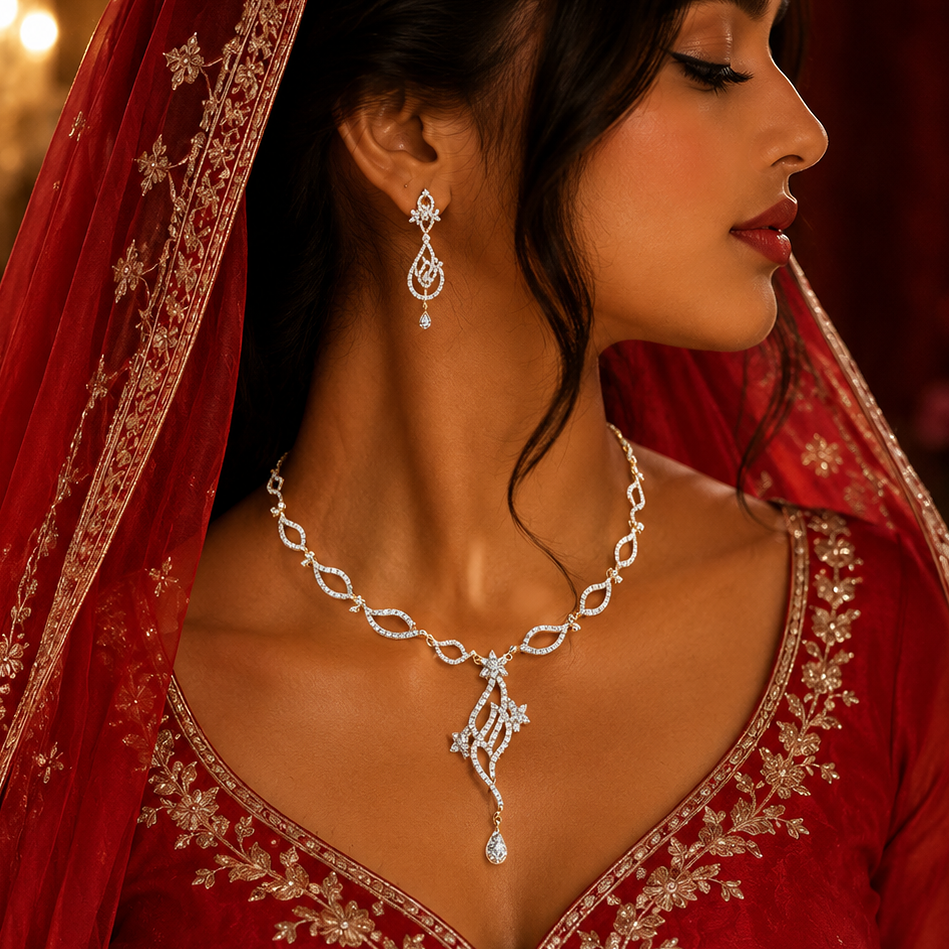 Iconic Diamond Look Necklace Set