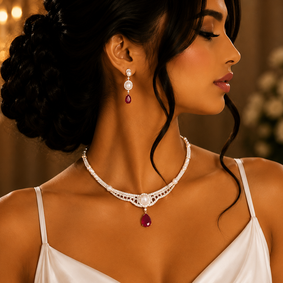 Iconic Diamond Look Necklace Set