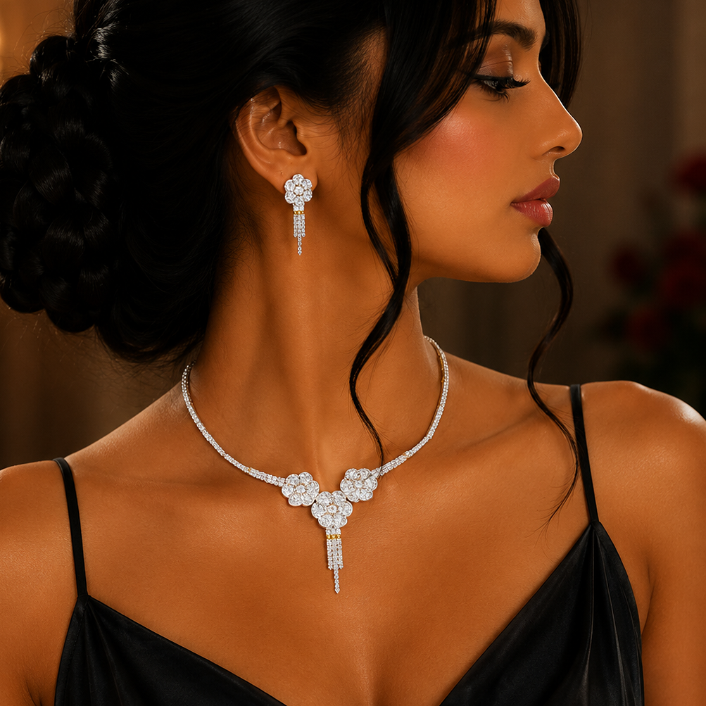 Iconic Diamond Look Necklace Set