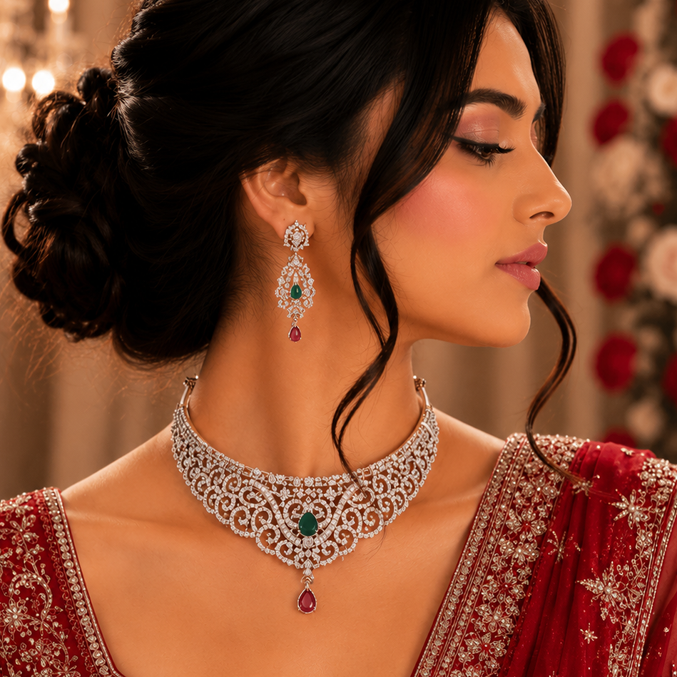 Iconic Diamond Look Necklace Set