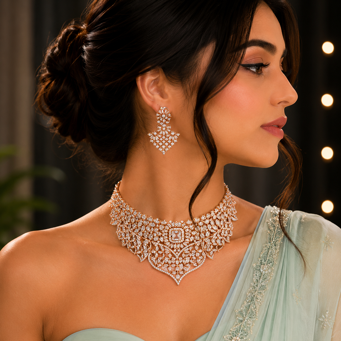 Iconic Diamond Look Necklace Set