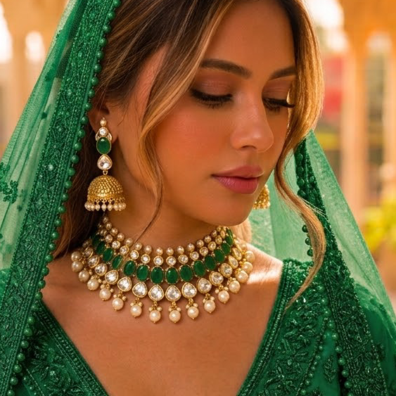 Iconic Golden Look Heavy Necklace Set
