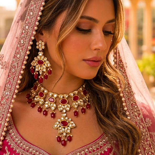 Iconic Golden Look Heavy Necklace Set