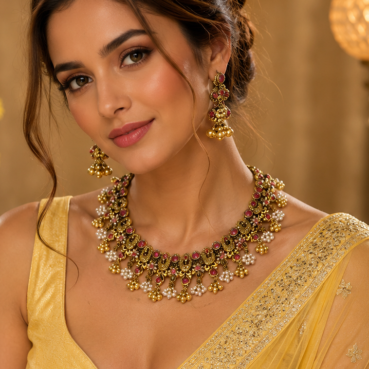 Iconic Oxydised Necklace Set