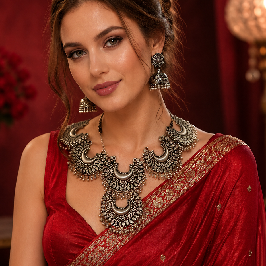 Iconic Oxydised Necklace Set