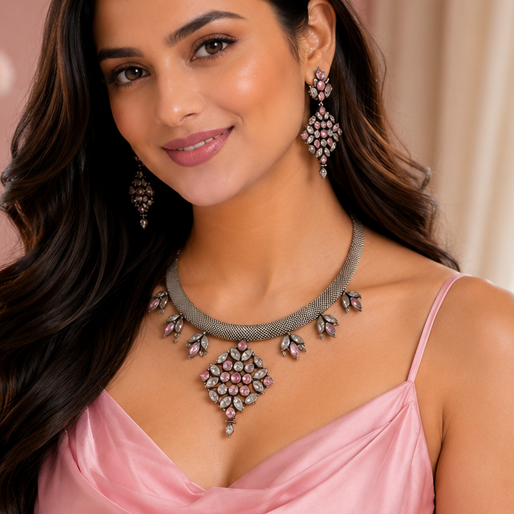 Iconic Oxydised Necklace Set