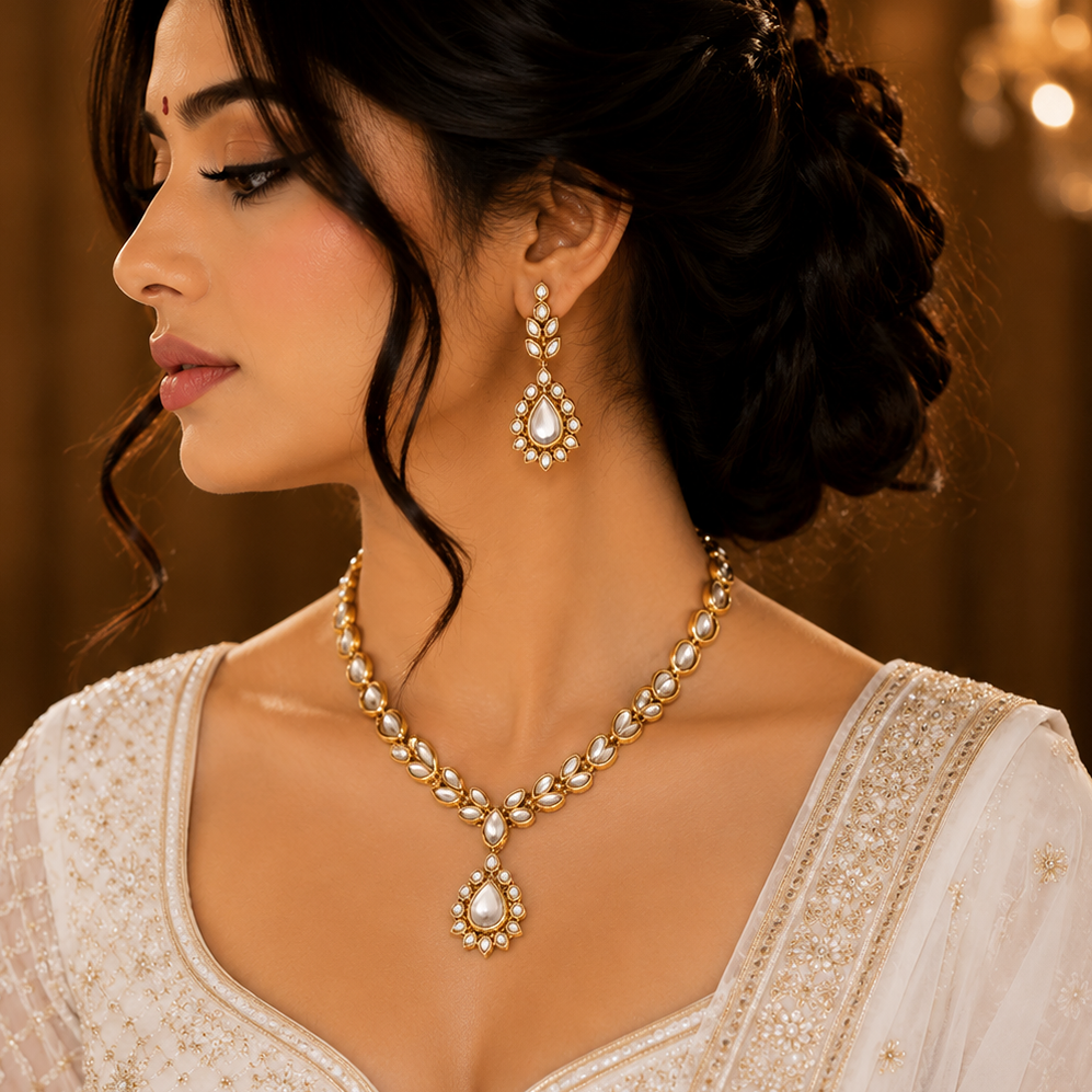 Iconic Golden Look Heavy Necklace Set