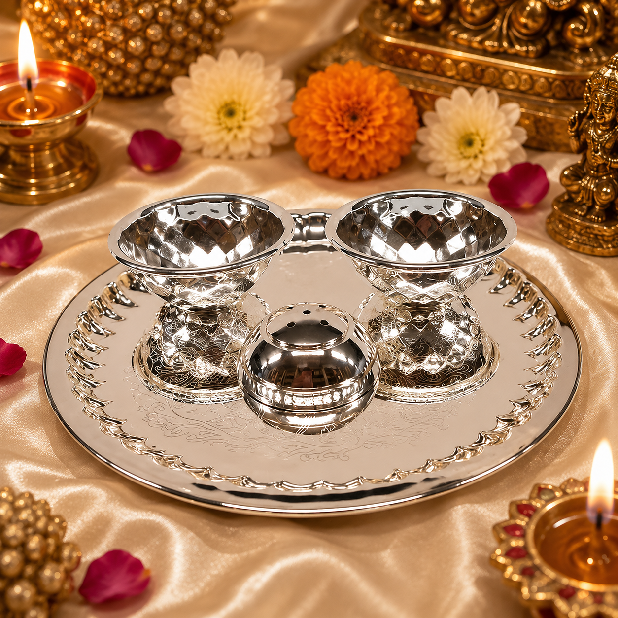 Arti Thali delicate seet wrok