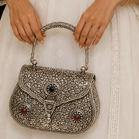 Iconic Silver clutch