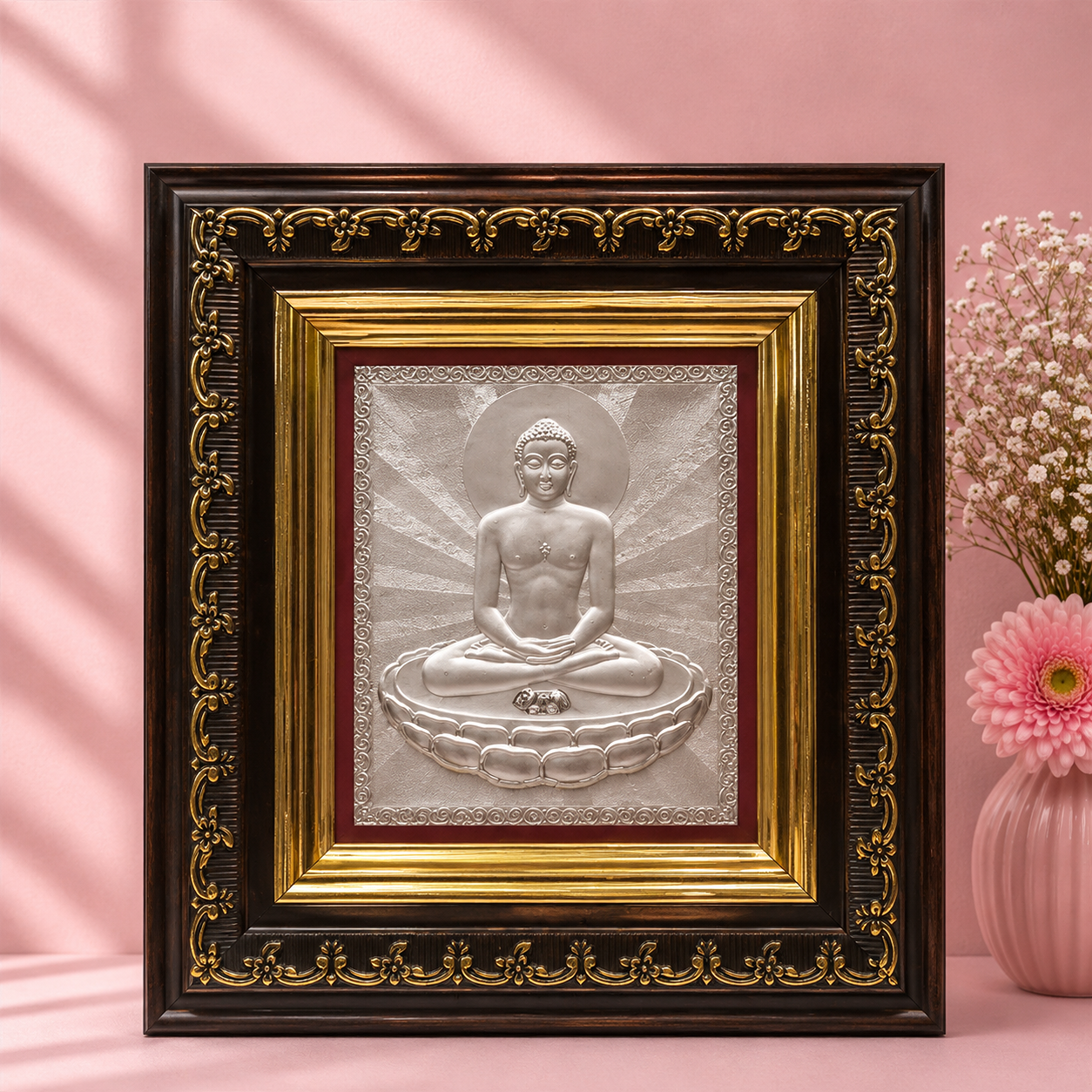 Silver Gautam Buddha Ji Frame