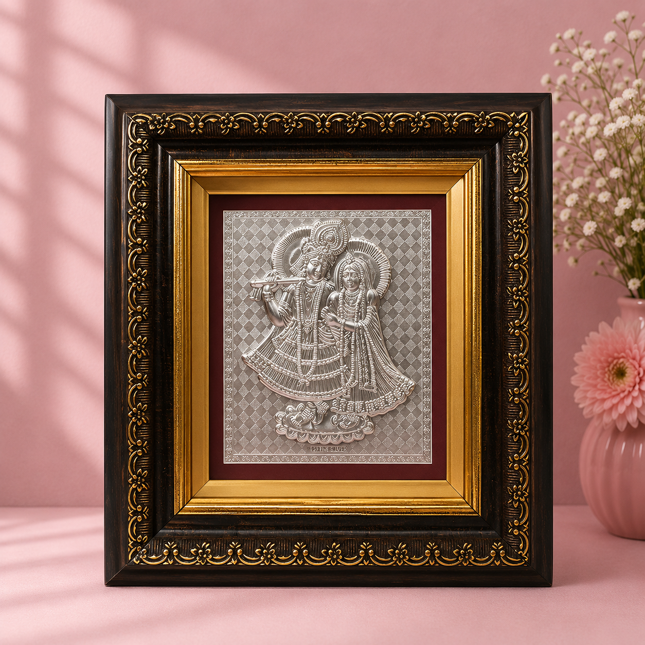 Silver Radha Krishn Ji Frame