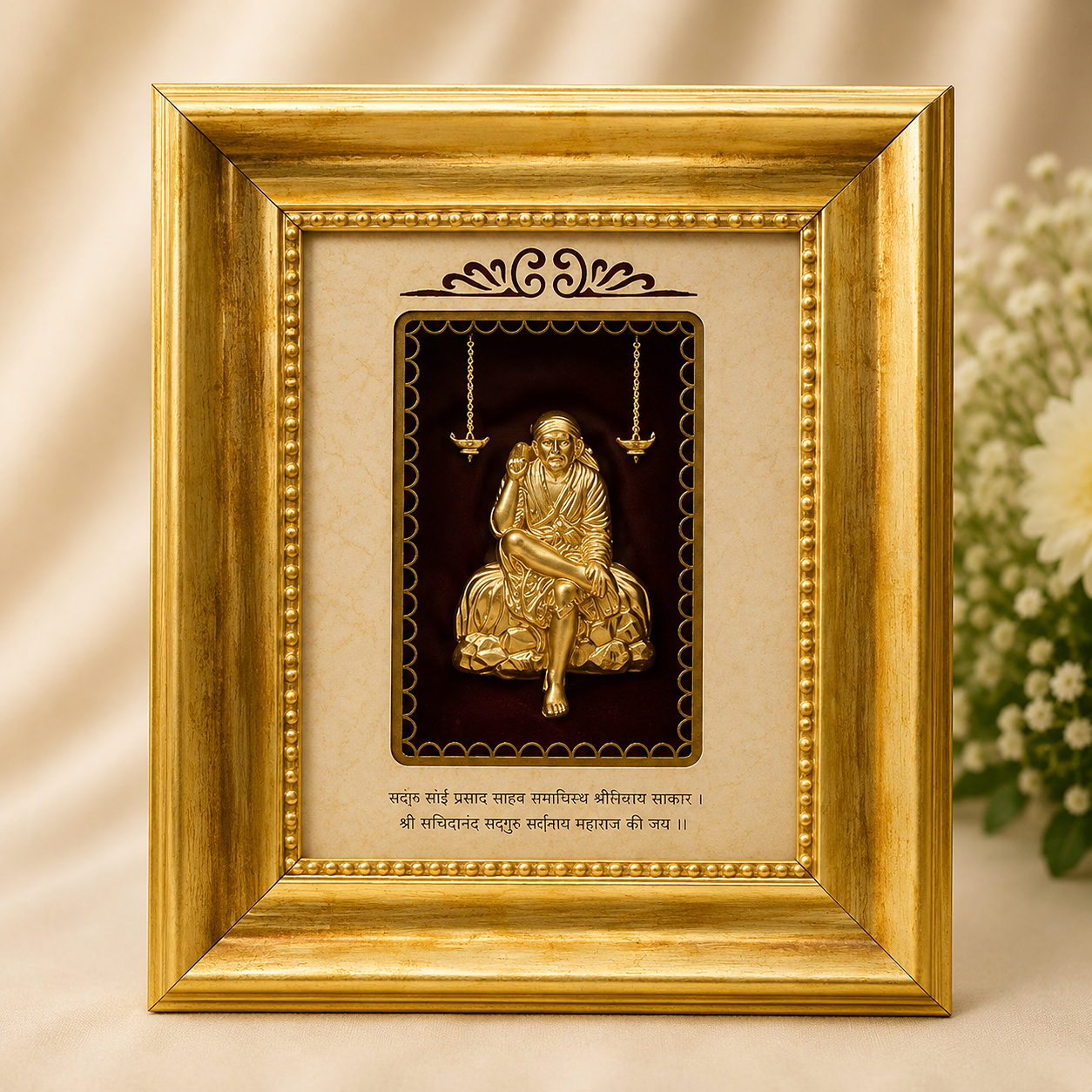 Silver Sai Baba Ji Frame