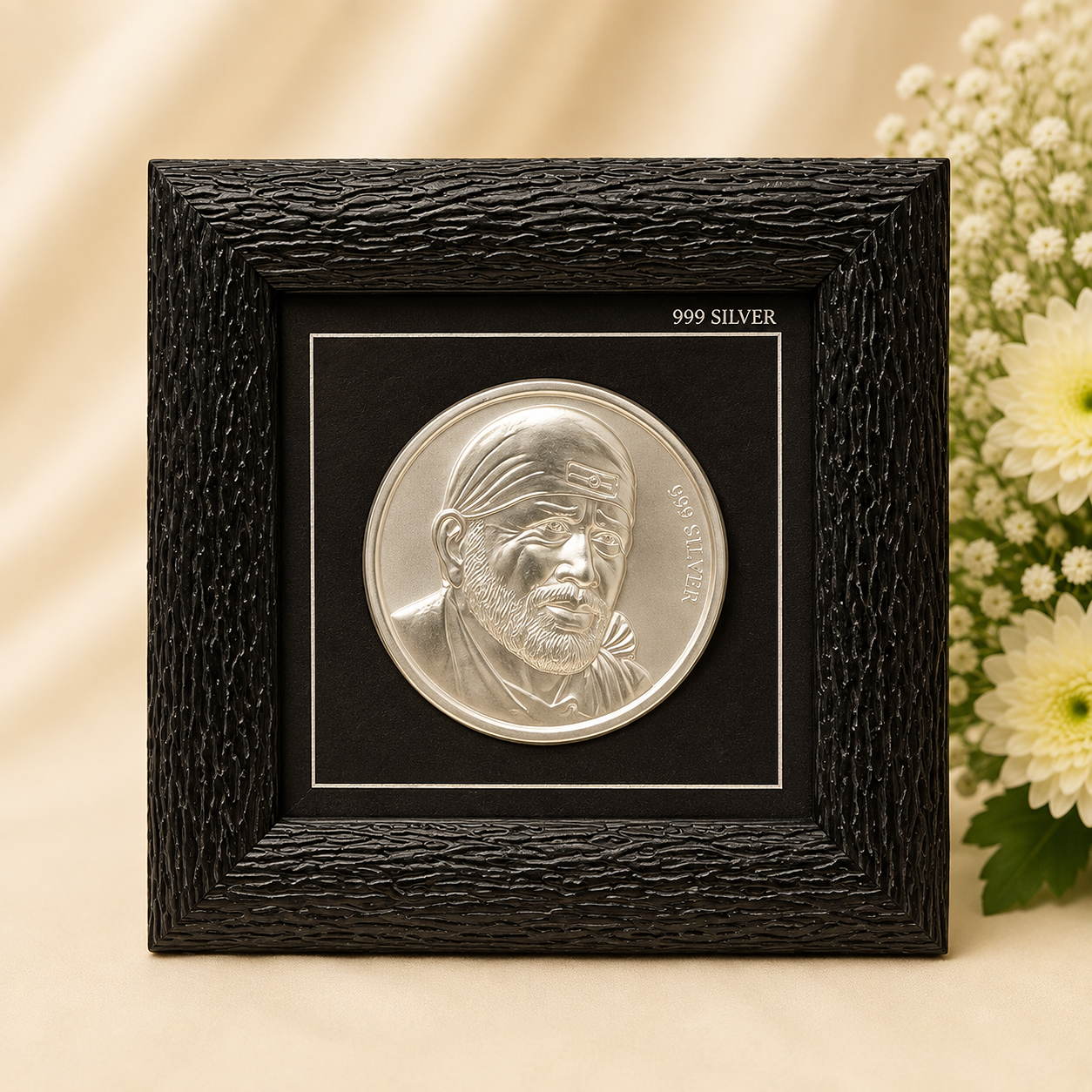 Silver Sai Baba Ji Frame