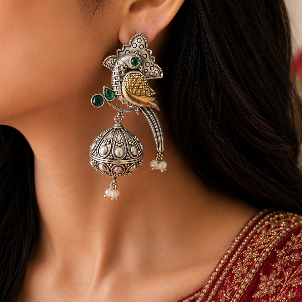 Iconic Oxidised Earring