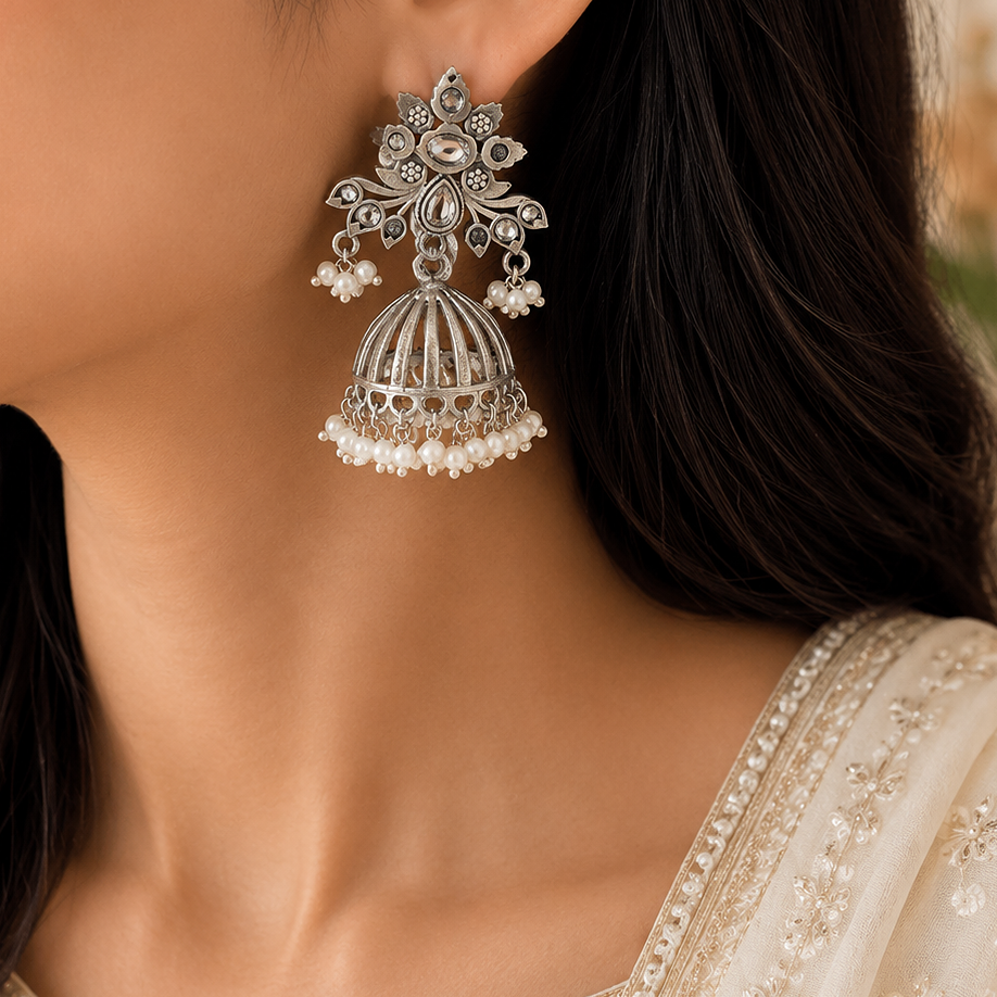 Iconic Oxidised Earring