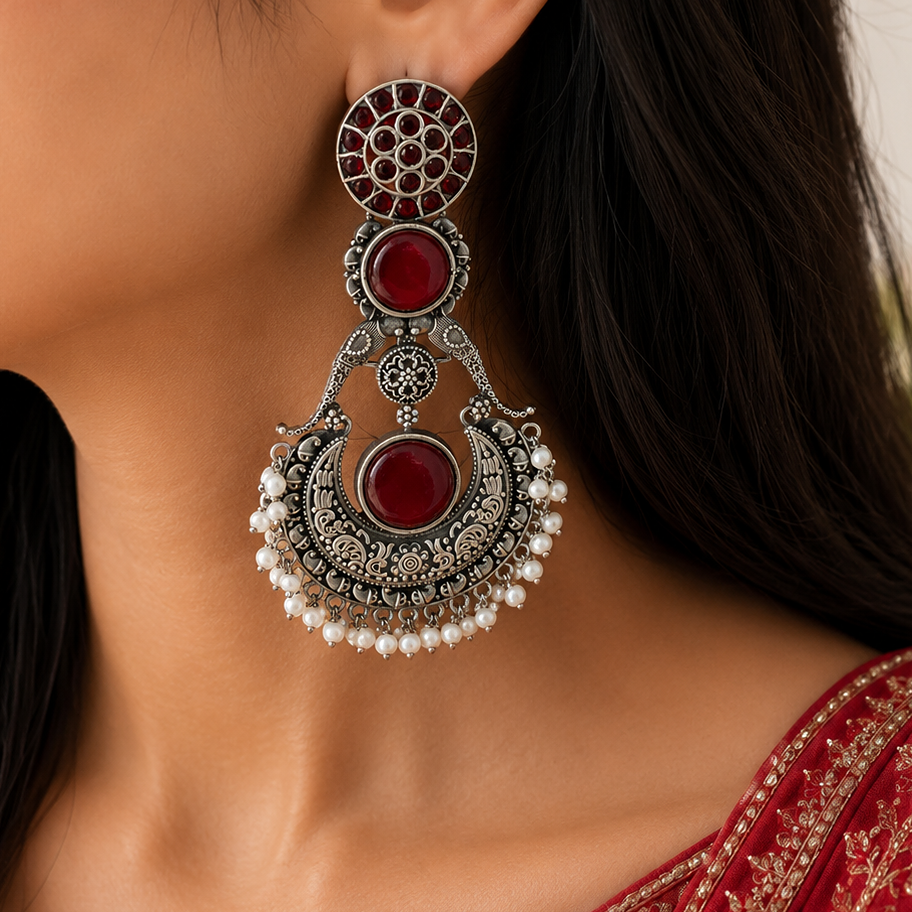 Iconic Oxidised Earring
