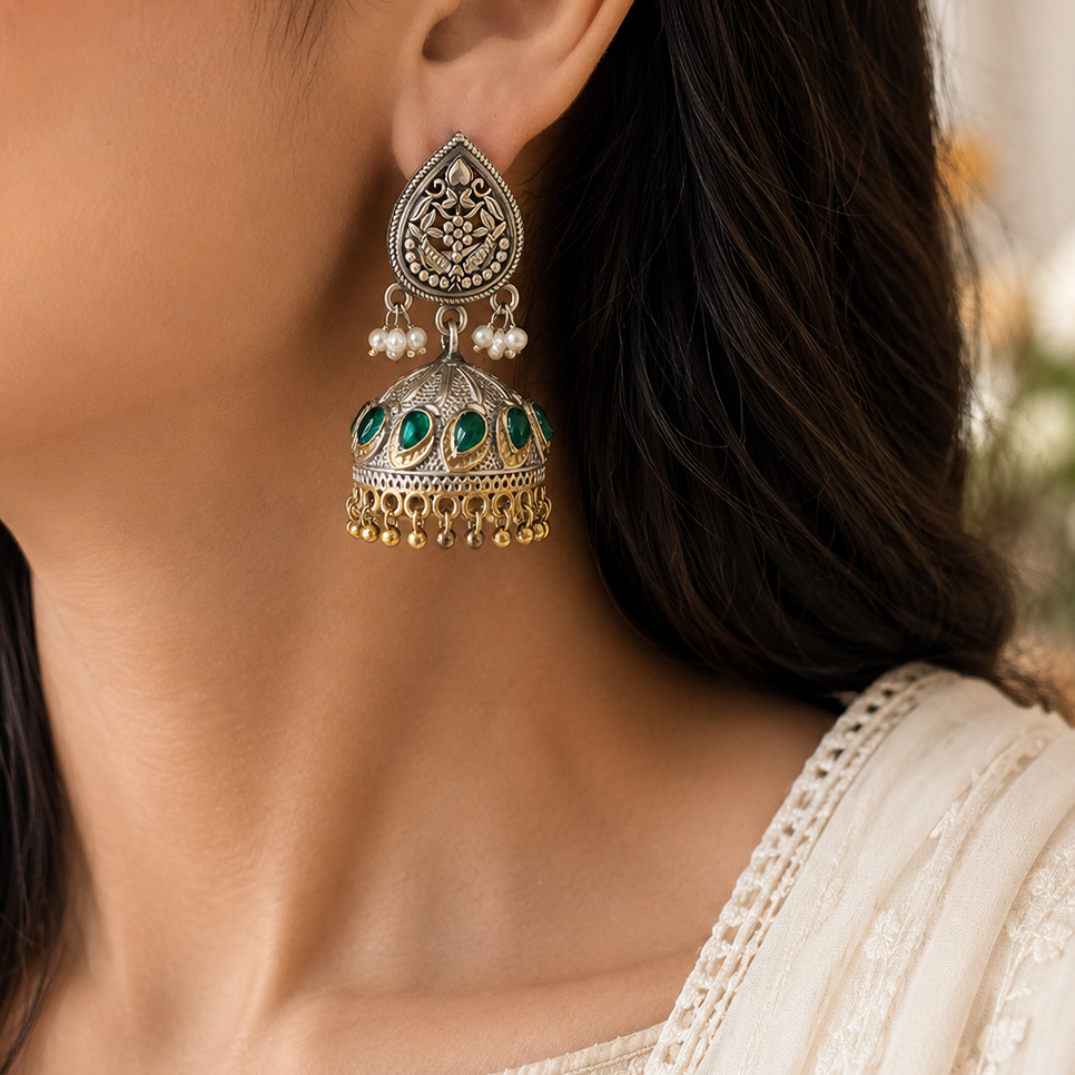 Iconic Oxidised Earring