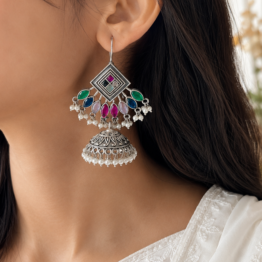 Iconic Oxidised Earring
