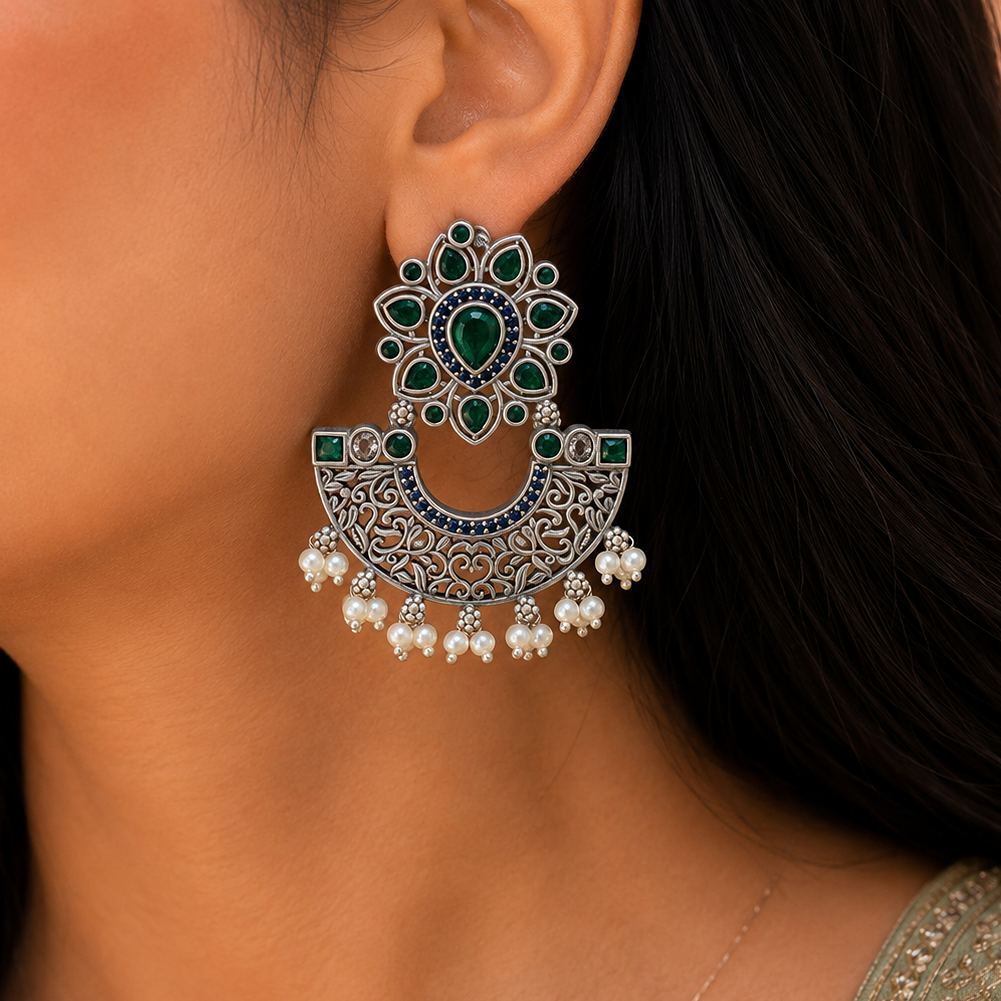 Iconic Oxidised Earring