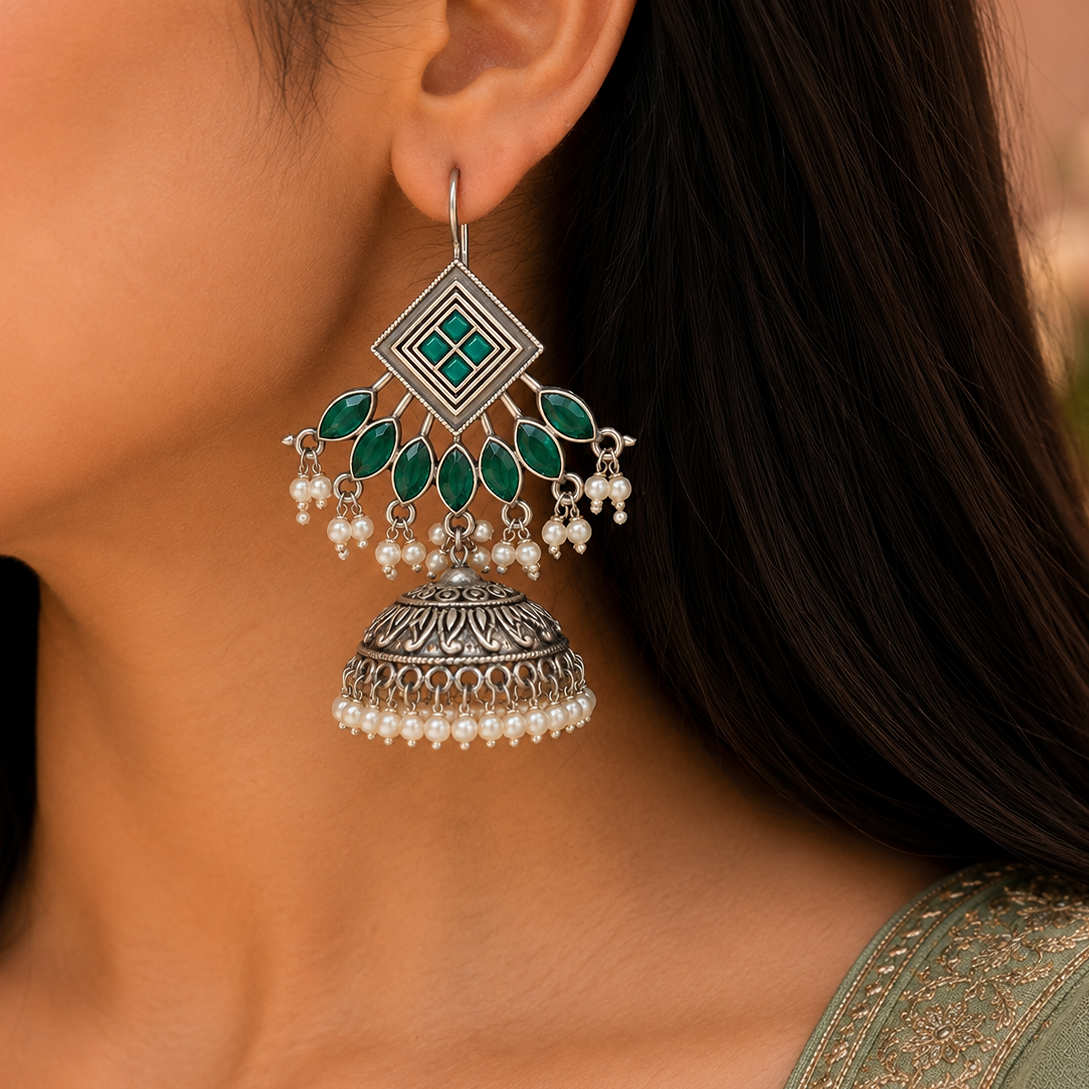 Iconic Oxidised Earring