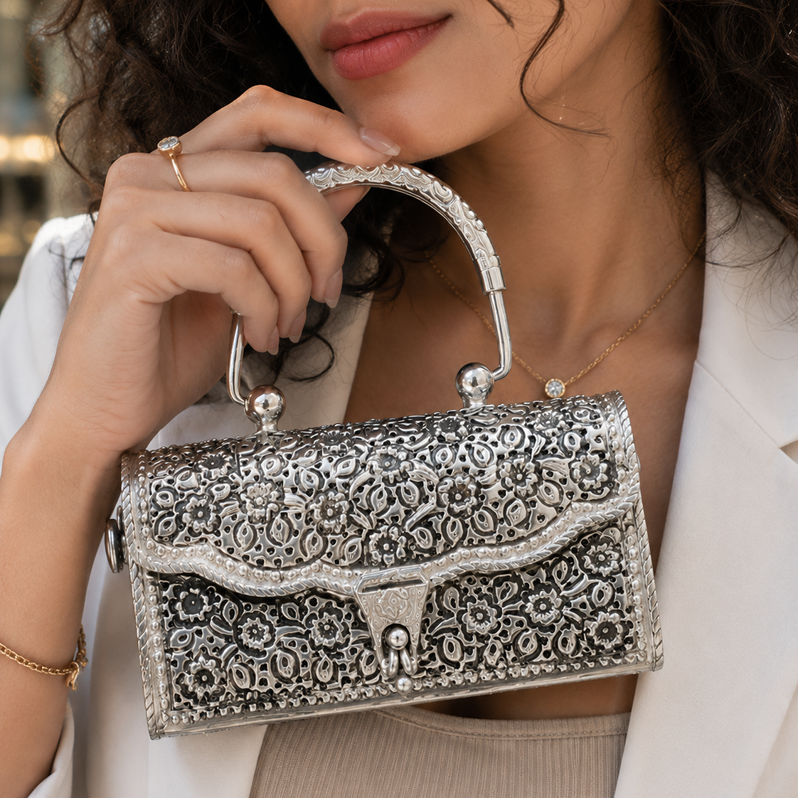 Iconic  Silver Clutch