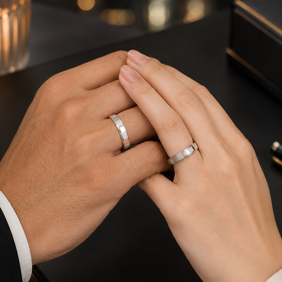 Iconic Silver Couple Band