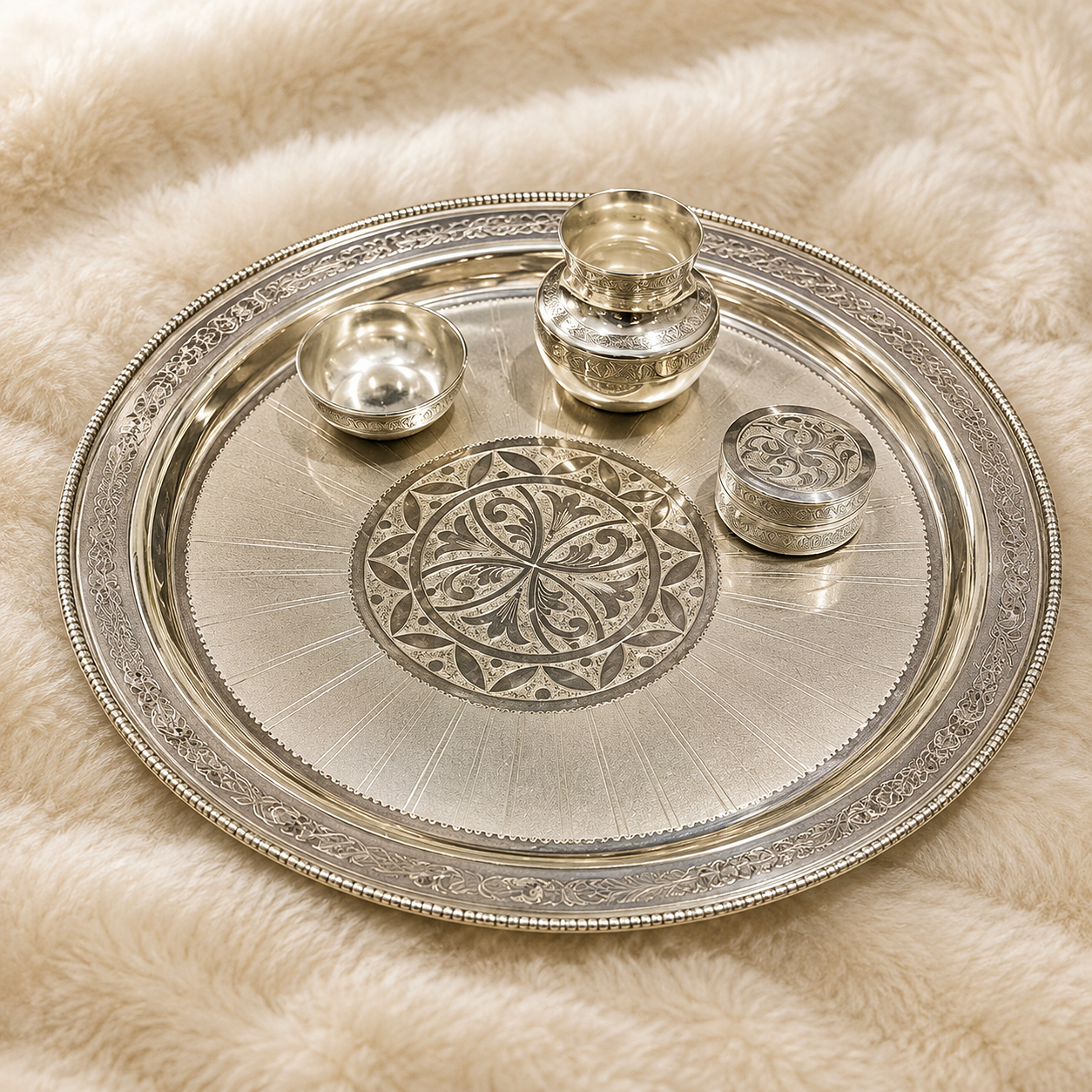 Iconic Silver Puja Thali 