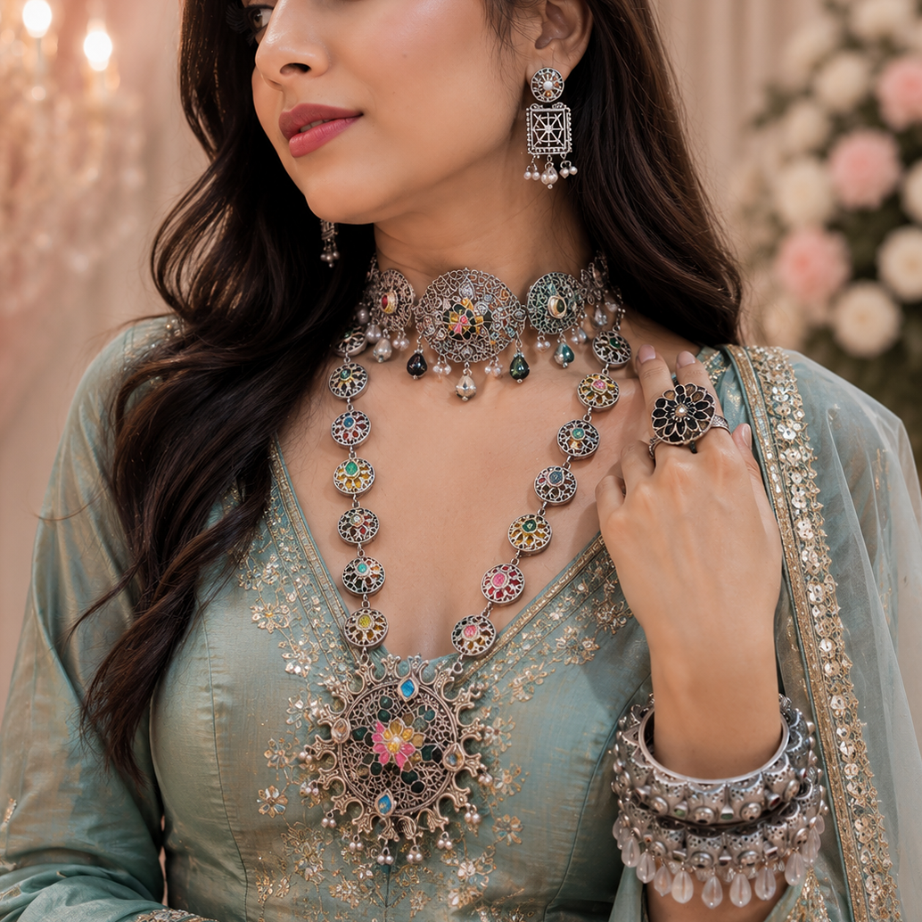 Oxidised Necklace Set