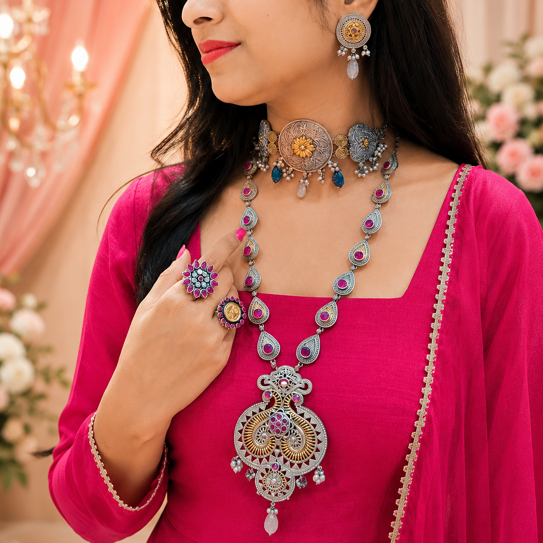 Oxidised Necklace Set