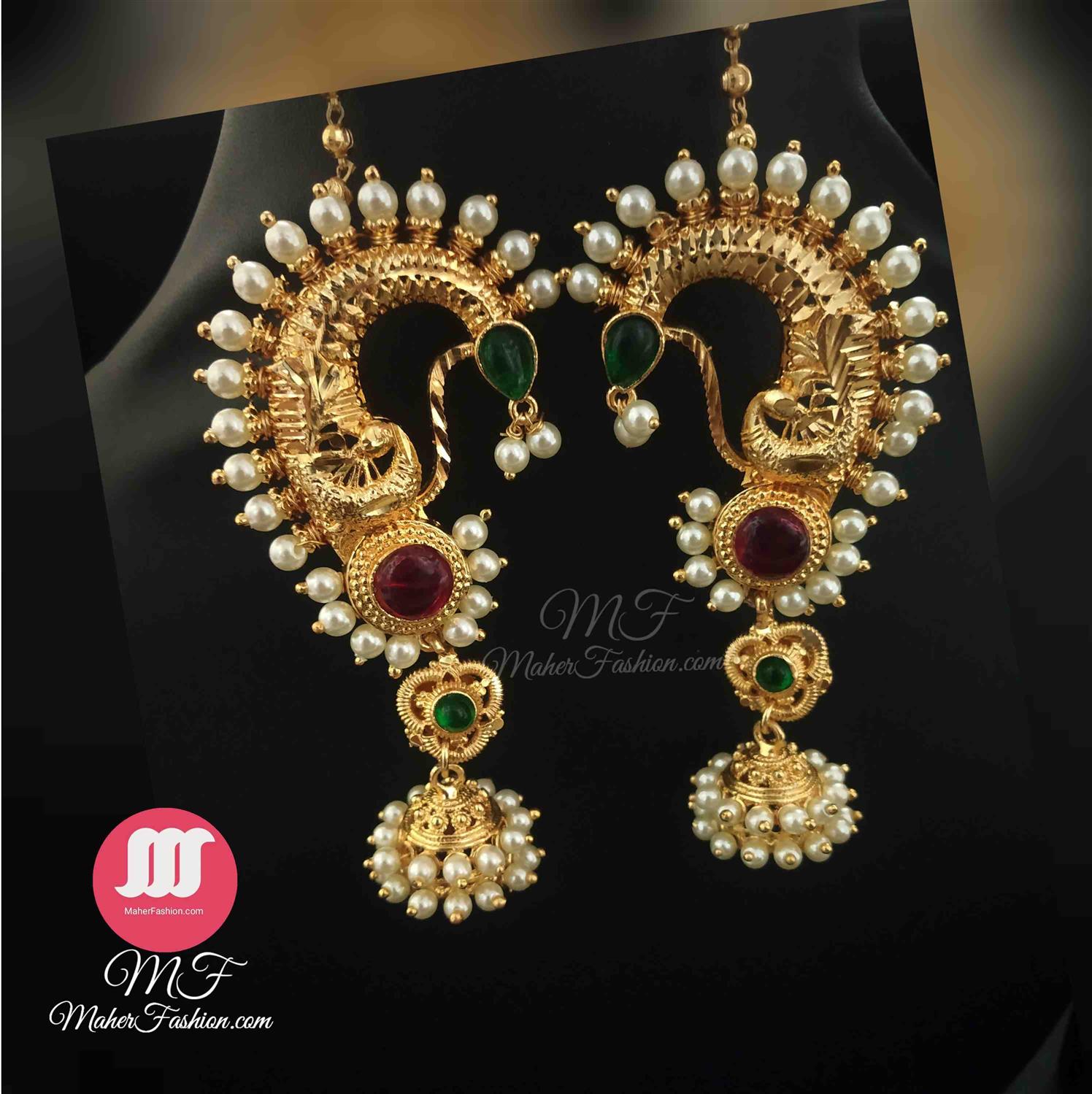 Antique Designer Golden  Ear Cuff _Online _Maherfashion_Mumbai