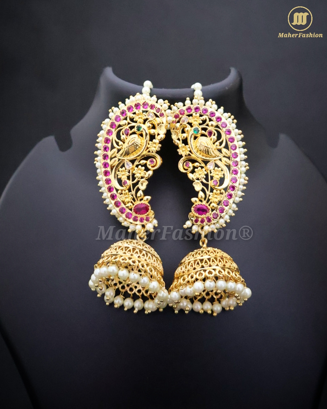 Traditional Ear Cuffs Gold Finish _Online _MaherFashion_Mumbai