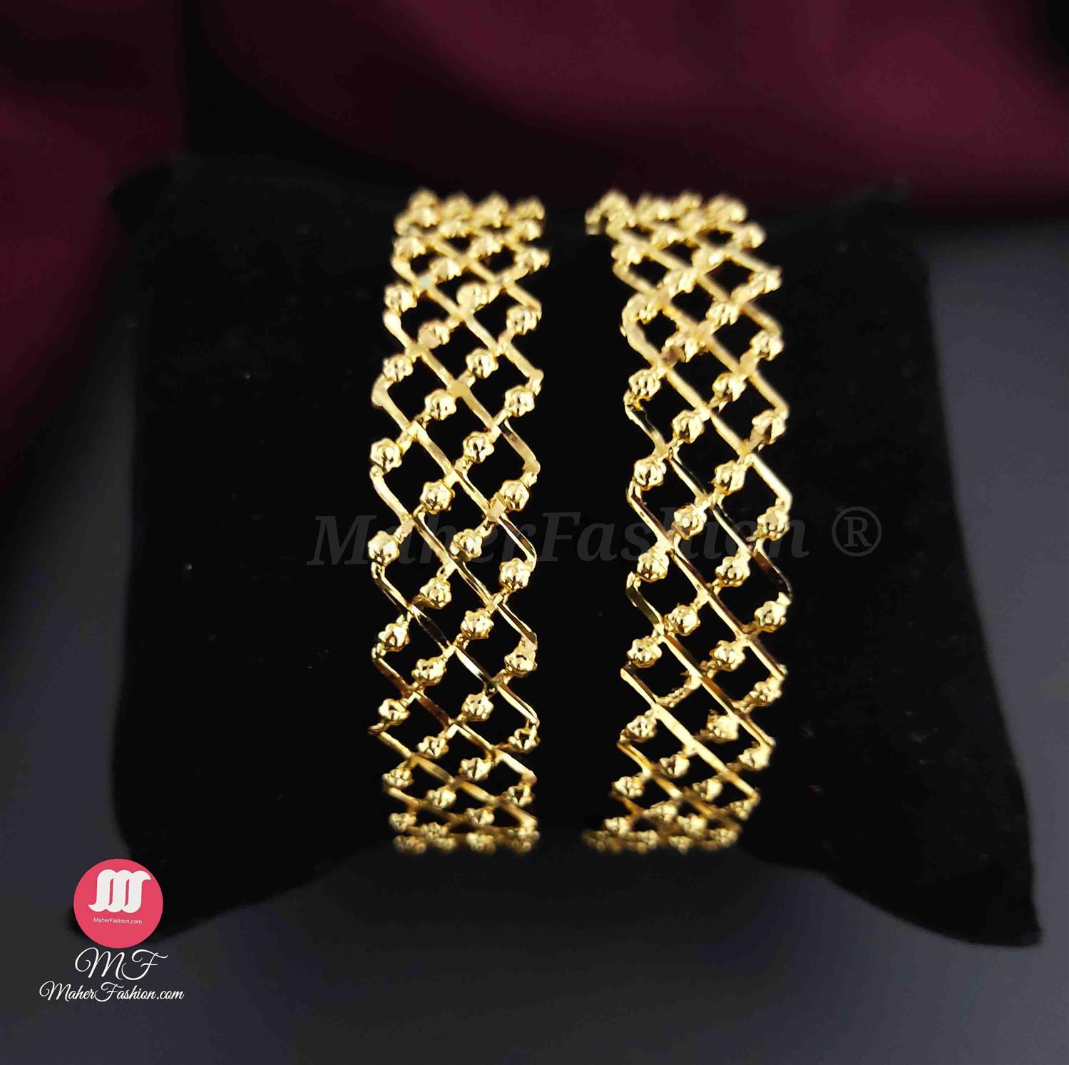 Designer Golden jewellery Bangle set of 2_Maherfashion_