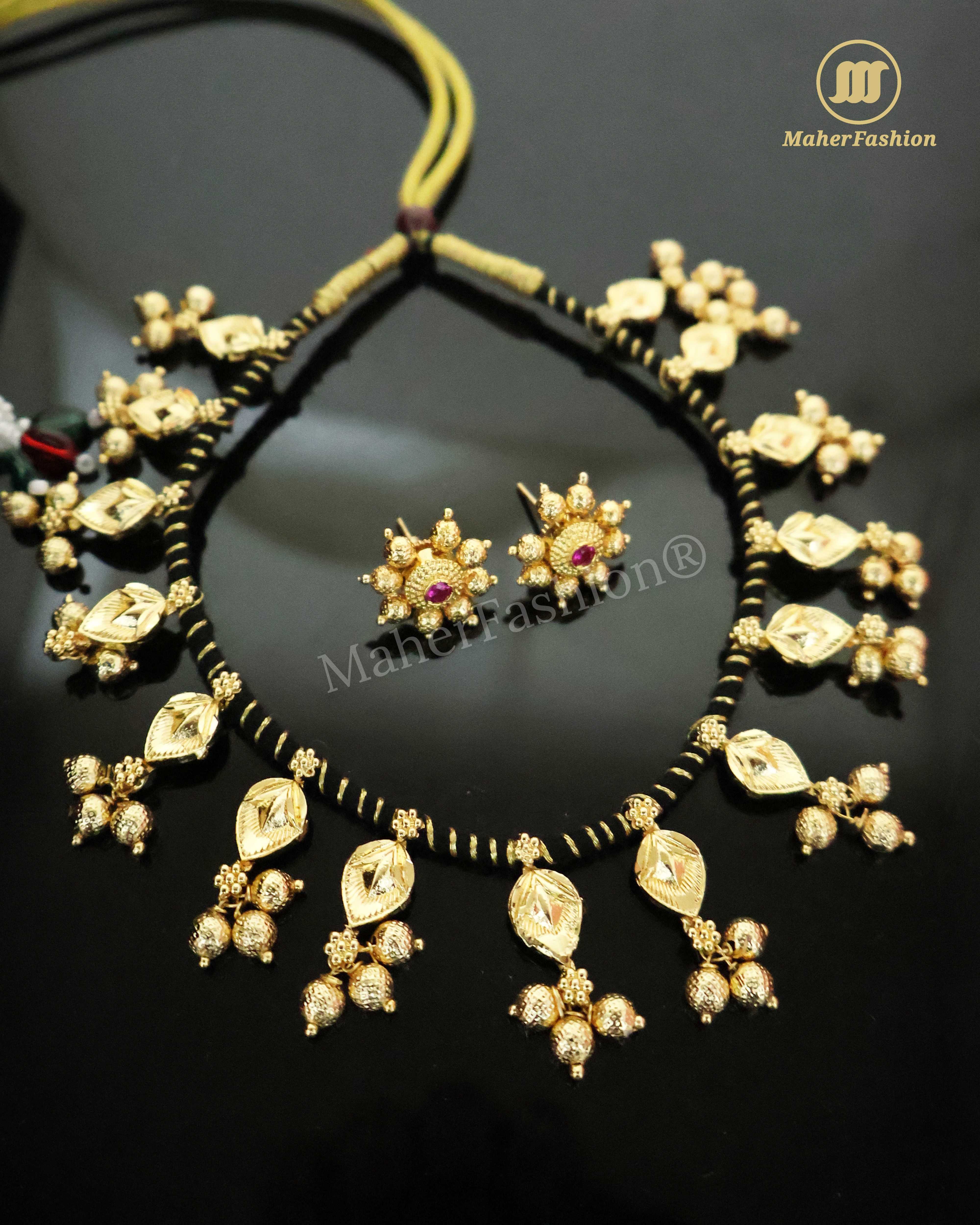 Ethnic Black Thread Neacklace