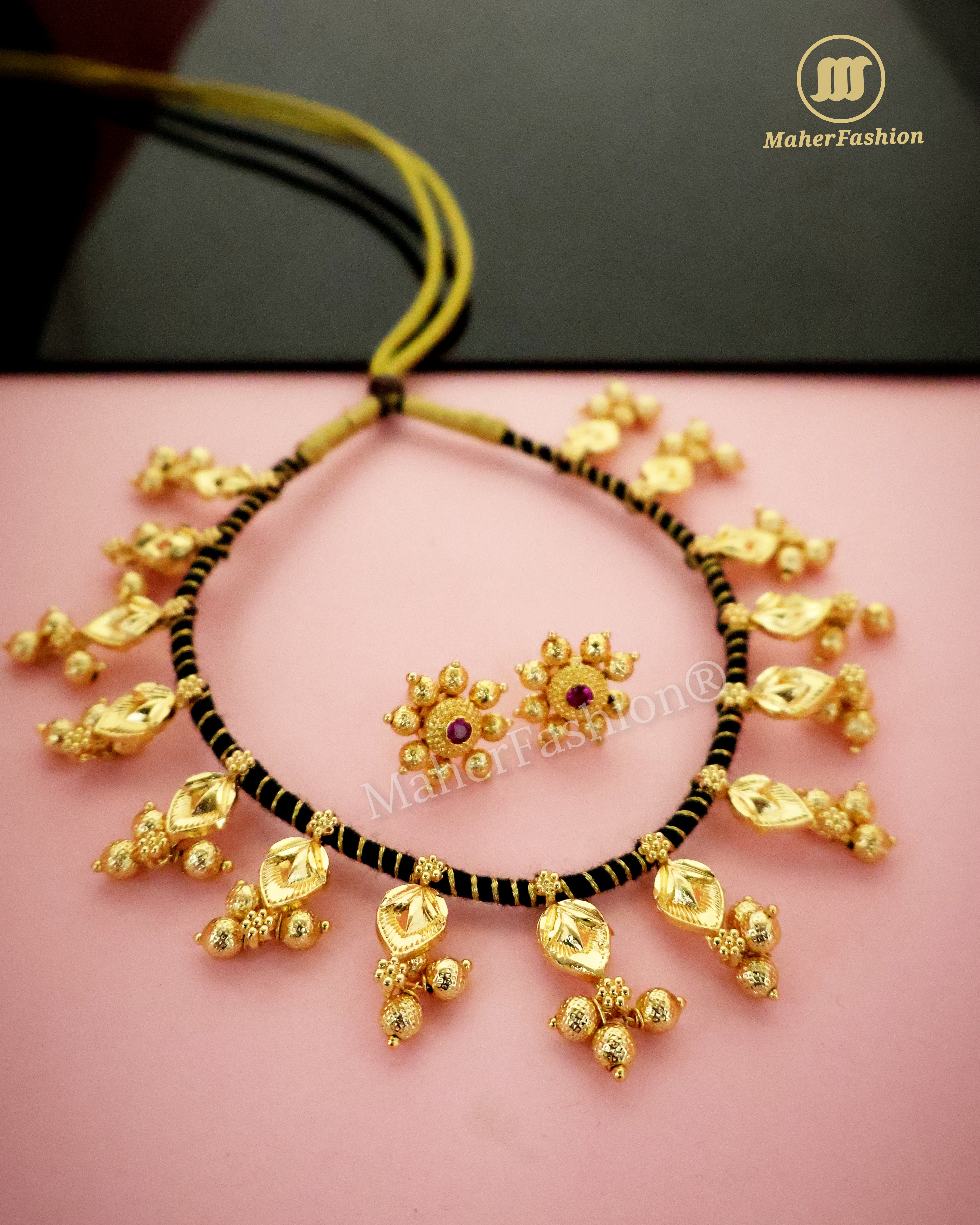 Ethnic Black Thread Neacklace